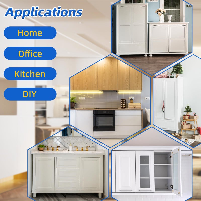 Jiayi Magnetic Push Latch Heavy Duty Jiayi Push to Open Cabinet Hardware Magnetic Touch Latches for Large Door Push Release Latch Kitchen Drawer Push Catch Press Out Latch (White  2 Pack) - Image 5